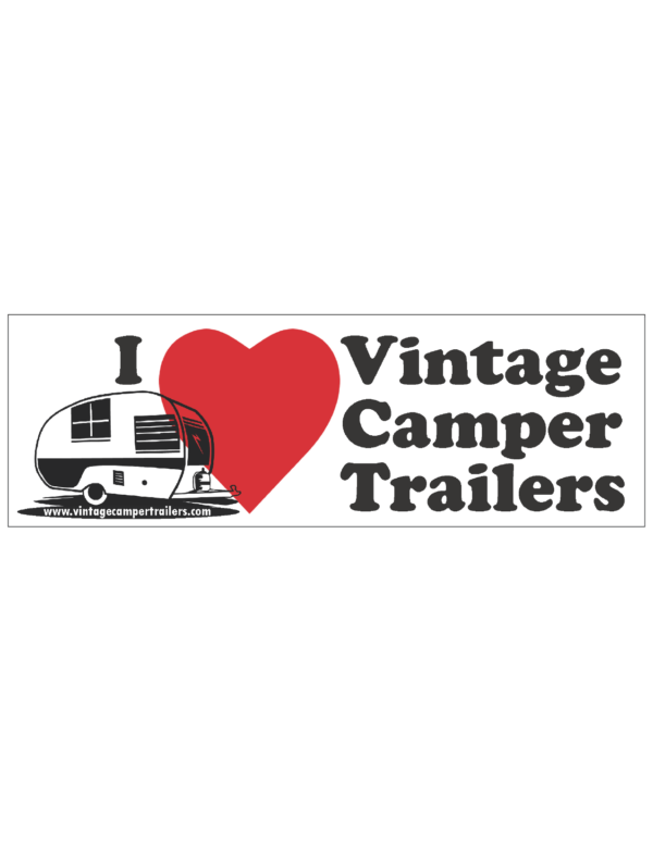 I Love Vintage Camper Trailers Sticker