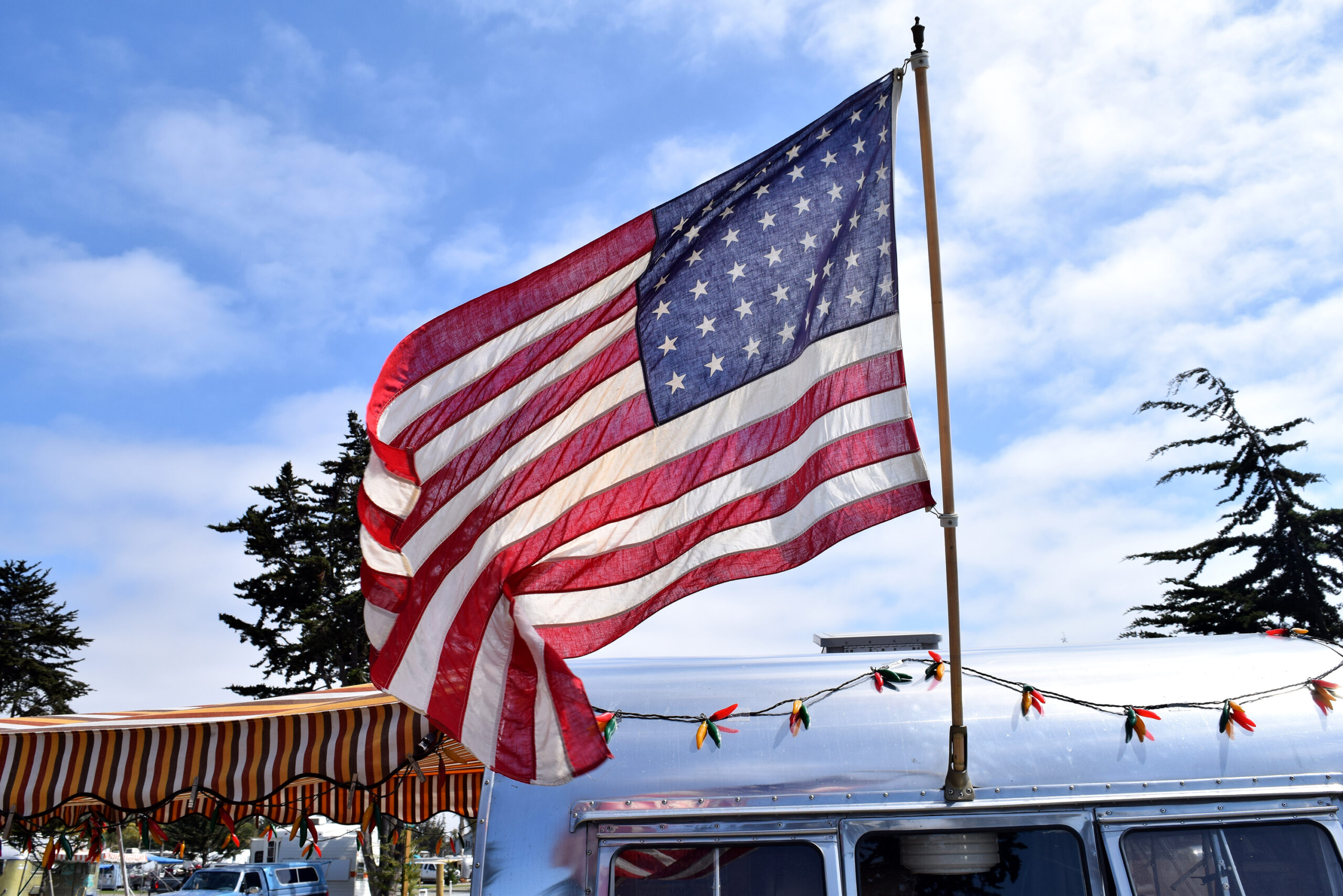 48 Stars Fly Over an All-American Camping Combination